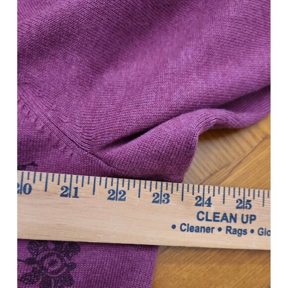 Sonoma Pink V-Neck Embroidered 3/4 Sleeve Button Up Sweater Cardigan sz 1X New - Picture 7 of 9